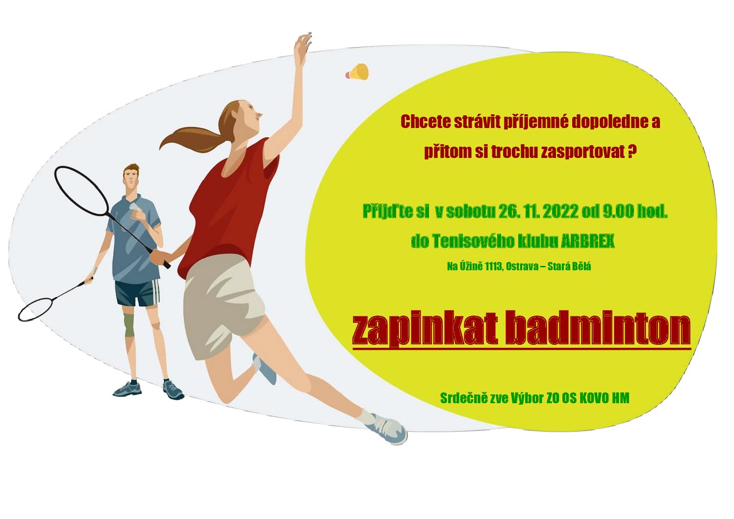 Pozvánka na Badminton 2022